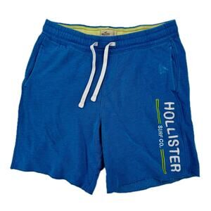 Hollister Surf Co Sweat Lounge Shorts Small Blue with Yellow Accent